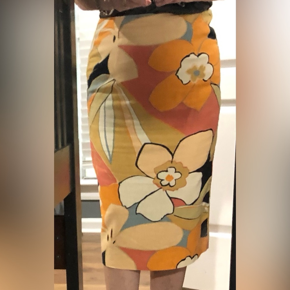 Sharon Young Multicolor Floral Pencil Skirt